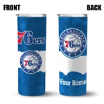 customized philadelphia 76ers torn band blue white skinny tumbler best selling 1.webp