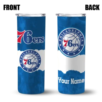 customized philadelphia 76ers torn band blue white skinny tumbler fashion forward.webp