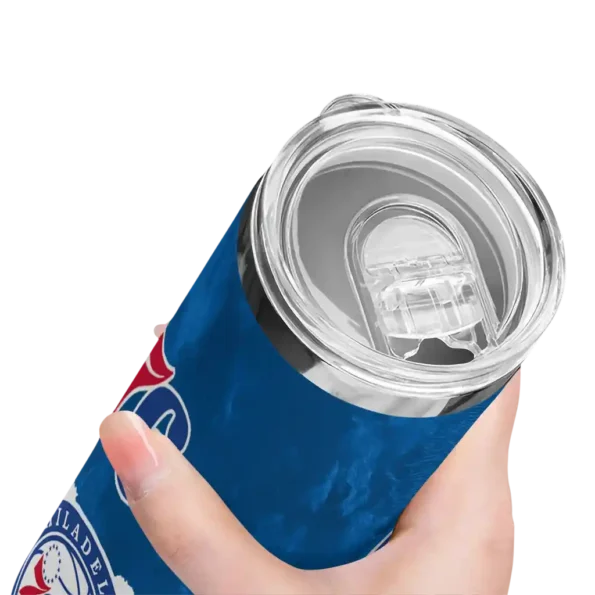 customized philadelphia 76ers torn band blue white skinny tumbler high quality.webp