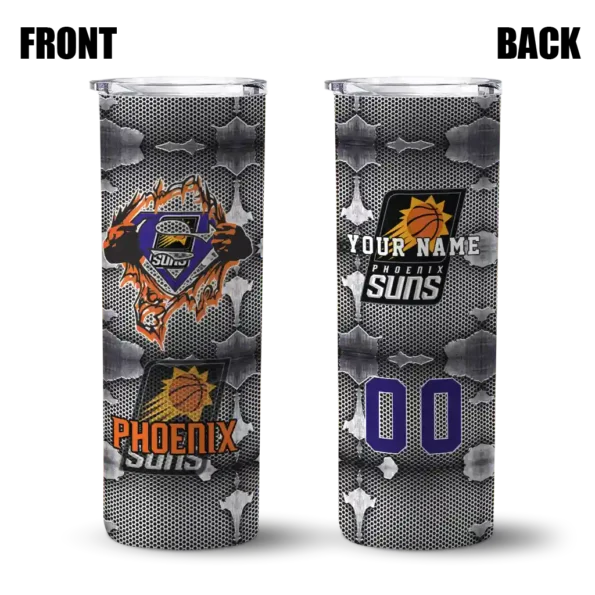 customized phoenix suns chevron v purple gray skinny tumbler fashion forward.webp