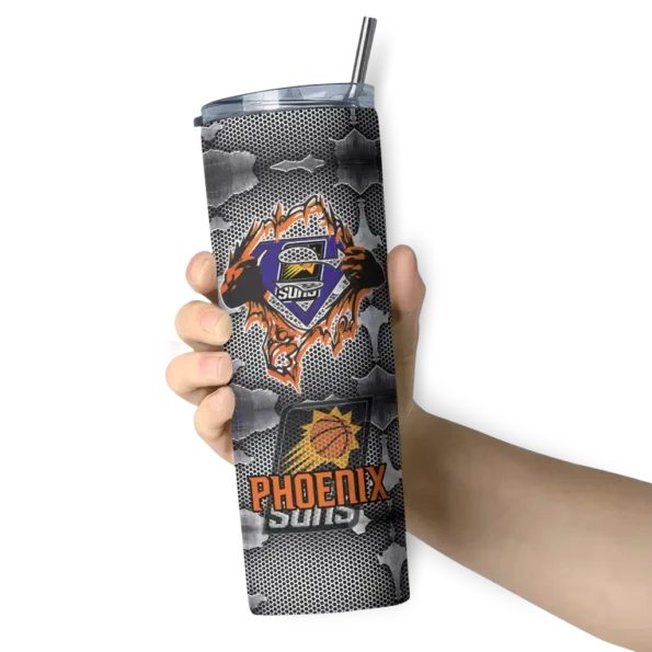 customized phoenix suns chevron v purple gray skinny tumbler premium grade.webp