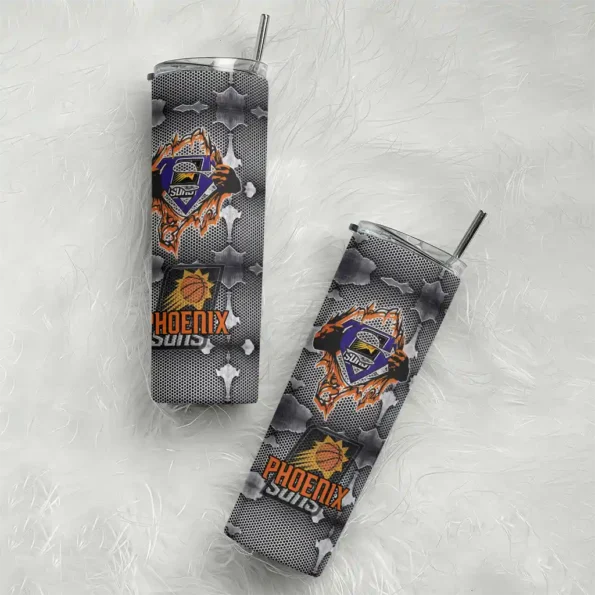 customized phoenix suns chevron v purple gray skinny tumbler top rated.webp