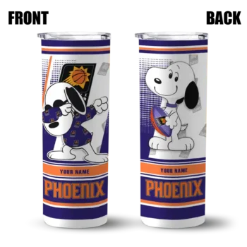 customized phoenix suns snoopy dog purple white skinny tumbler fashion forward.webp