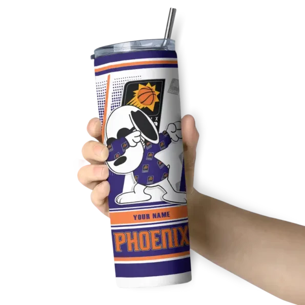 customized phoenix suns snoopy dog purple white skinny tumbler premium grade.webp