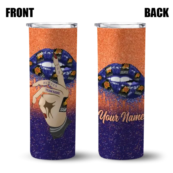 customized phoenix suns sparkle lips purple skinny tumbler fashion forward.webp