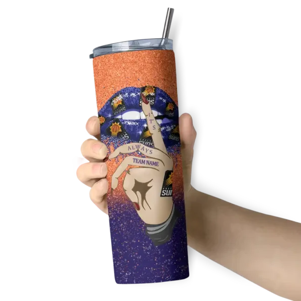 customized phoenix suns sparkle lips purple skinny tumbler premium grade.webp