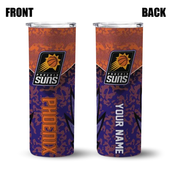 customized phoenix suns spiral burst print purple skinny tumbler fashion forward.webp