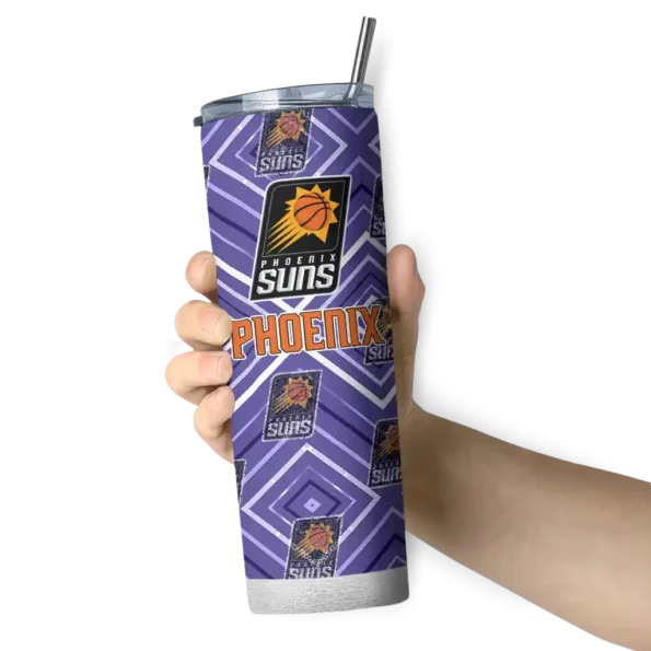 customized phoenix suns zipper leopard purple skinny tumbler premium grade.webp