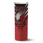 customized portland trail blazers chevron stripes red skinny tumbler best selling 1.webp