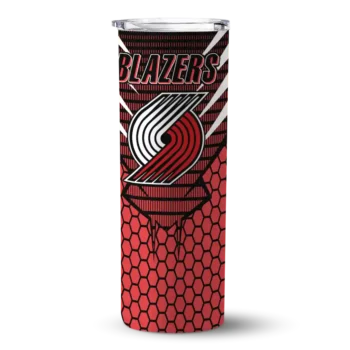 customized portland trail blazers chevron stripes red skinny tumbler best selling 1.webp