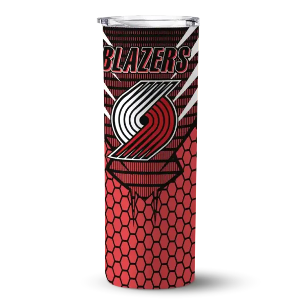 customized portland trail blazers chevron stripes red skinny tumbler best selling 1.webp