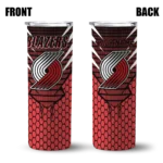 customized portland trail blazers chevron stripes red skinny tumbler best selling 1.webp