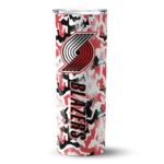 customized portland trail blazers claw marks red white skinny tumbler best selling 1.webp