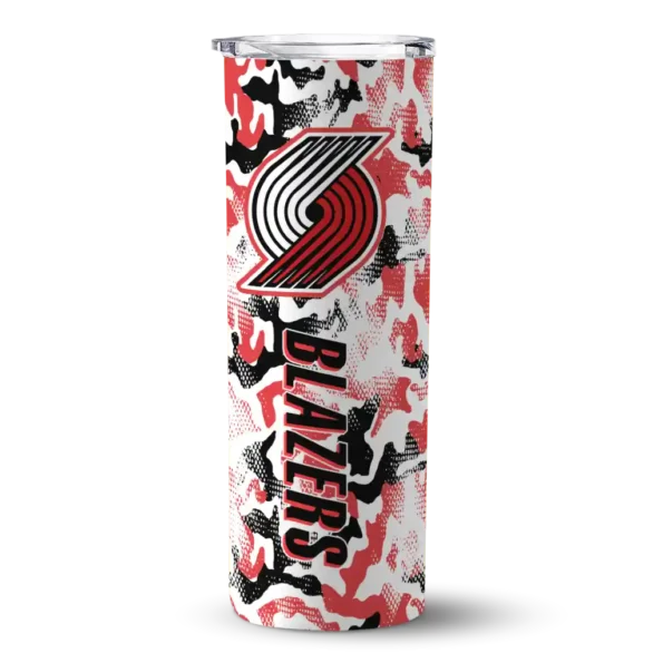 customized portland trail blazers claw marks red white skinny tumbler best selling 1.webp