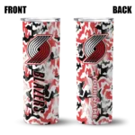 customized portland trail blazers claw marks red white skinny tumbler best selling 1.webp