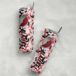 customized portland trail blazers claw marks red white skinny tumbler best selling 1.webp