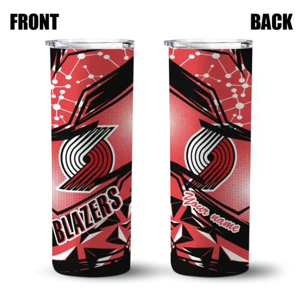 customized portland trail blazers helmet clash red skinny tumbler fashion forward.webp