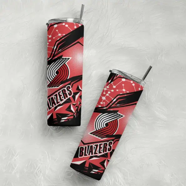customized portland trail blazers helmet clash red skinny tumbler top rated.webp