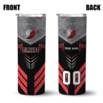 customized portland trail blazers hexagon honeycomb red black skinny tumbler best selling 1.webp