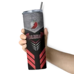 customized portland trail blazers hexagon honeycomb red black skinny tumbler best selling 1.webp