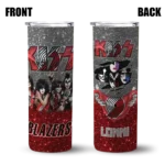 customized portland trail blazers kiss band black skinny tumbler best selling 1.webp