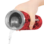customized portland trail blazers metallic grid red skinny tumbler best selling 1.webp