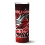 customized portland trail blazers rose romance red black skinny tumbler best selling 1.webp