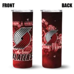 customized portland trail blazers rose romance red black skinny tumbler best selling 1.webp