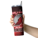 customized portland trail blazers rose romance red black skinny tumbler best selling 1.webp