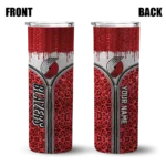 customized portland trail blazers sparkle drip red skinny tumbler best selling 1.webp
