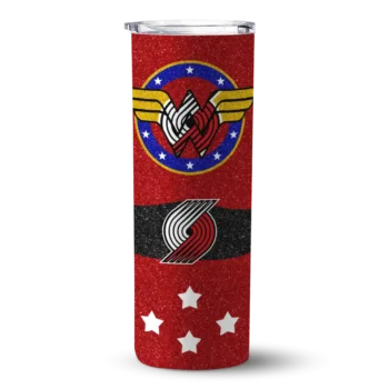 customized portland trail blazers star cluster red skinny tumbler best selling 1.webp