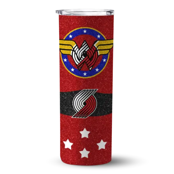 customized portland trail blazers star cluster red skinny tumbler best selling 1.webp
