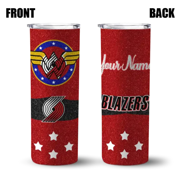 customized portland trail blazers star cluster red skinny tumbler fashion forward.webp