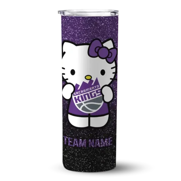 customized sacramento kings hello kitty purple black skinny tumbler best selling.webp
