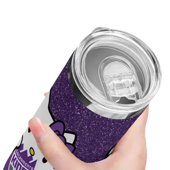 customized sacramento kings hello kitty purple black skinny tumbler high quality.webp