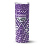 customized sacramento kings monogram burst purple white skinny tumbler best selling.webp