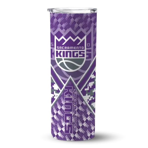 customized sacramento kings monogram burst purple white skinny tumbler best selling.webp