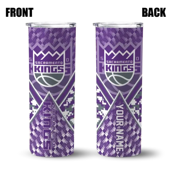 customized sacramento kings monogram burst purple white skinny tumbler fashion forward.webp