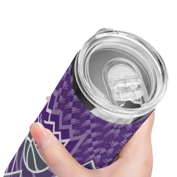 customized sacramento kings monogram burst purple white skinny tumbler high quality.webp