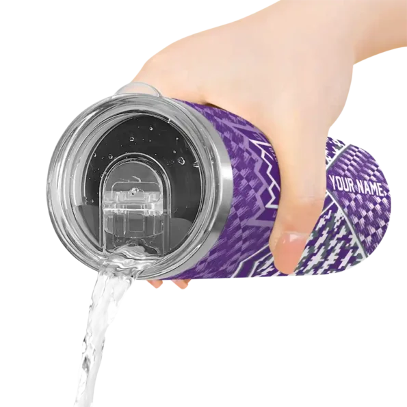 customized sacramento kings monogram burst purple white skinny tumbler latest model.webp
