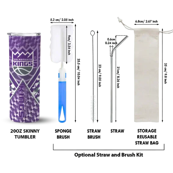 customized sacramento kings monogram burst purple white skinny tumbler new arrival.webp