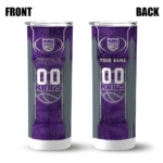 customized sacramento kings stacked diamond purple skinny tumbler best selling 1.webp