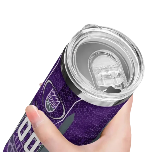 customized sacramento kings stacked diamond purple skinny tumbler high quality.webp