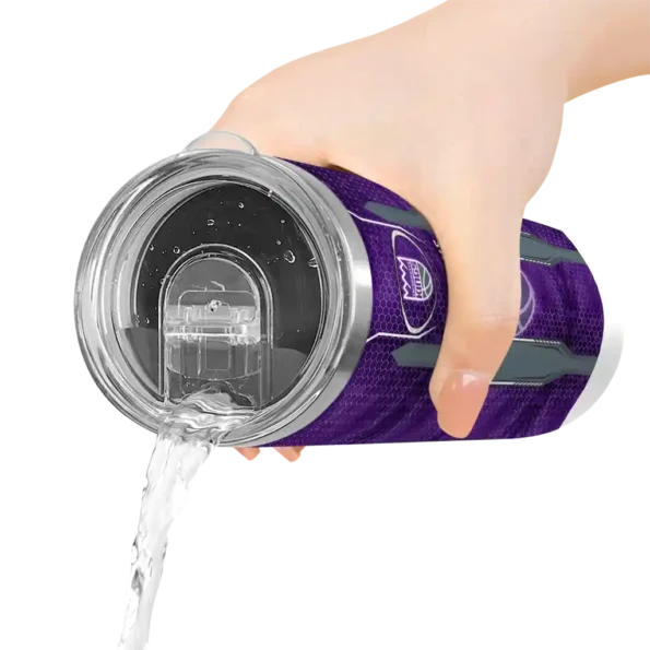 customized sacramento kings stacked diamond purple skinny tumbler latest model.webp