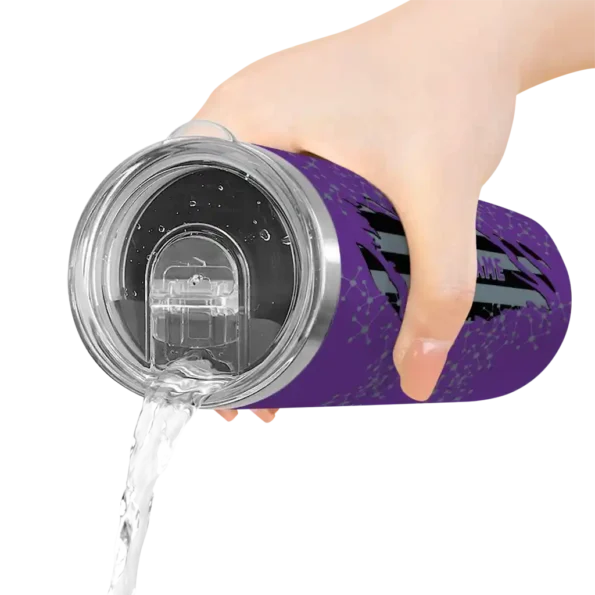 customized sacramento kings star pop purple black skinny tumbler latest model.webp