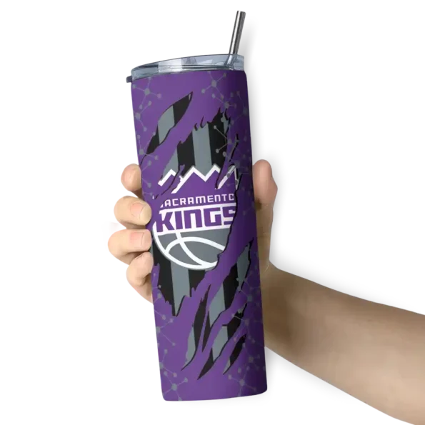 customized sacramento kings star pop purple black skinny tumbler premium grade.webp