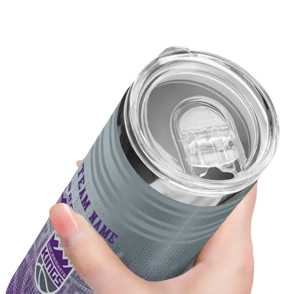 customized sacramento kings swirl texture purple skinny tumbler high quality.webp