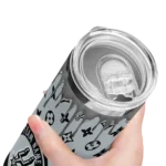 customized san antonio spurs camo streak silver skinny tumbler best selling 1.webp