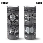 customized san antonio spurs chevron v silver gray skinny tumbler best selling 1.webp