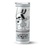 customized san antonio spurs snoopy dog silver white skinny tumbler best selling 1.webp